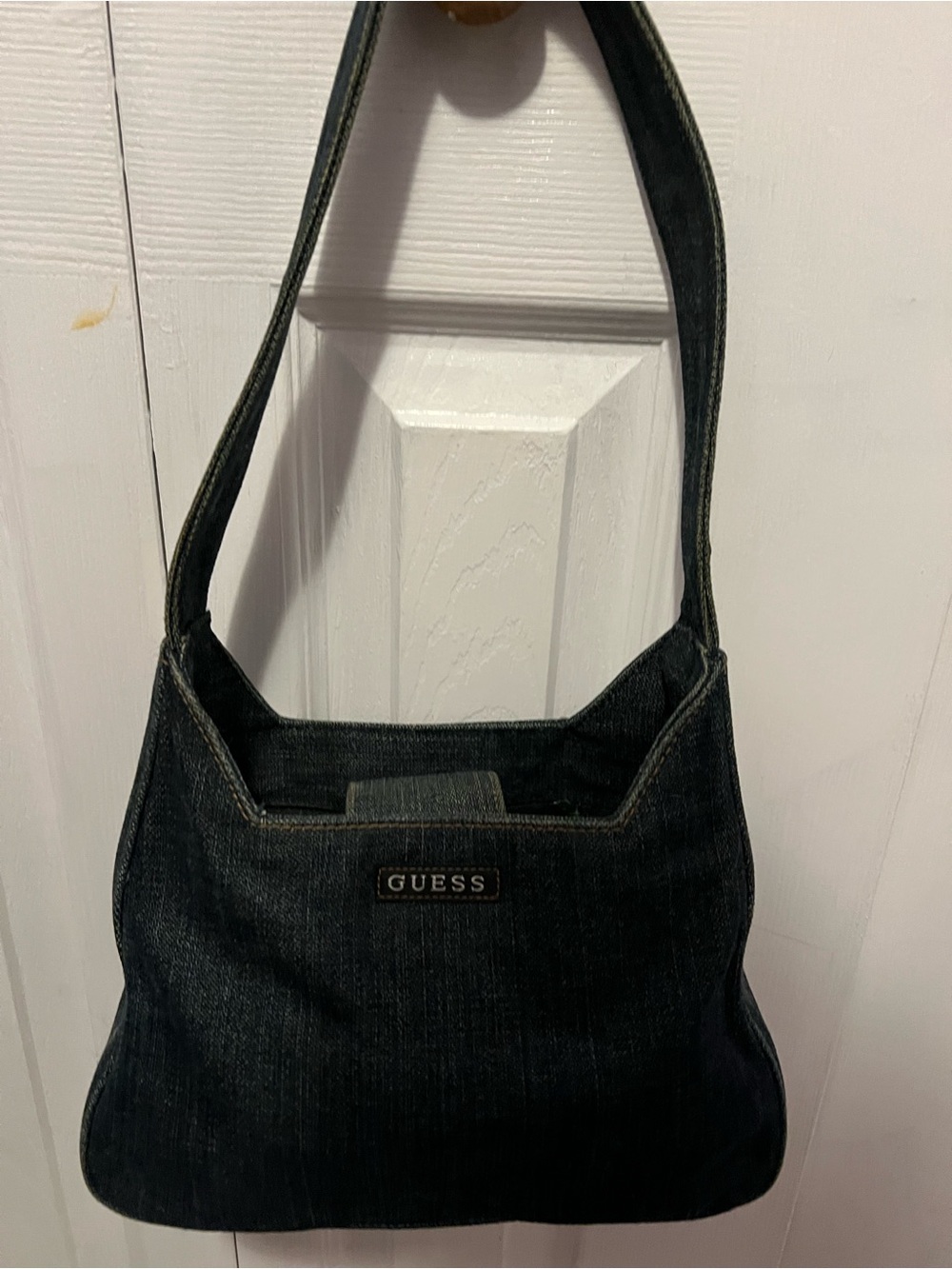 GUESS Black Denim Shoulder Bag